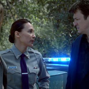 Michelle C Bonilla as Maxine Collins with Stana Katic and Nathan Fillion  Castle