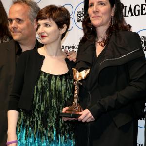 Mathilde Bonnefoy Laura Poitras and Dirk Wilutzky at event of 30th Annual Film Independent Spirit Awards 2015