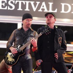 Bono and The Edge at event of U2 3D 2007