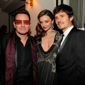 Orlando Bloom, Bono and Miranda Kerr