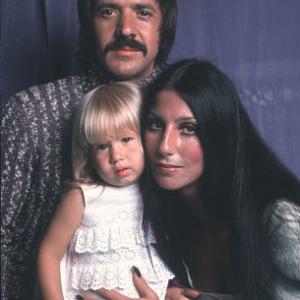 Cher with daughter Chastity and husband Sonny Bono Circa 1973
