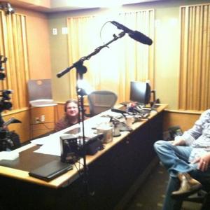 Chris Borders (right) in the studio filming 
