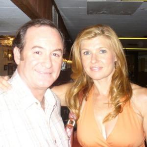 David Born and Connie Britton on the set of Friday Night Lights