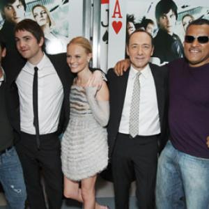 Kevin Spacey, Laurence Fishburne, Kate Bosworth, Robert Luketic and Jim Sturgess at event of 21 (2008)