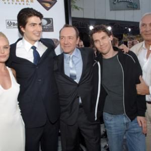 Kevin Spacey, Frank Langella, Bryan Singer, Kate Bosworth and Brandon Routh at event of Superman Returns (2006)