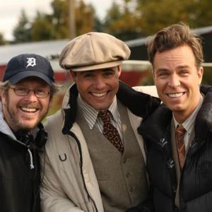 Director Tom Hines on the set of alleged with Charles Nathan West and George Rappleyea JR Bourne