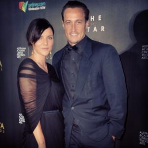 Ella and husband Adam Gibson on the red carpet at the Australian Academy Cinema Television Arts the ACCTAs