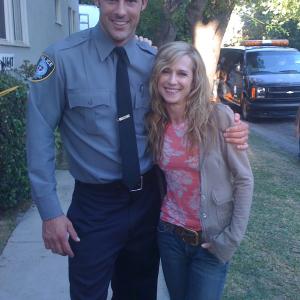Philip Boyd with Holly Hunter on the set of 