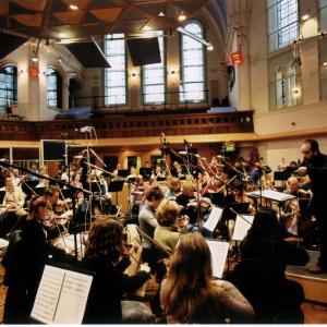 Peter Boyer conducting the Philharmonia Orchestra at Air Studios, London