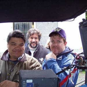 Happy with what they see on the monitor Cinematographer Victor Lou Executive Producer Bill Bragg Director Karl Kozak