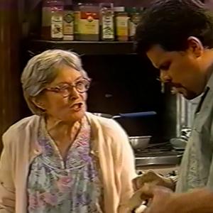 Eve Brenner as Mrs. Gallagher (with Luis Guzman) on 
