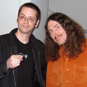Doug Bresler and Weird Al Yankovic working on Trapped in the DriveThru 2007