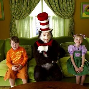 Still of Mike Myers Spencer Breslin and Dakota Fanning in Dr Seuss The Cat in the Hat 2003