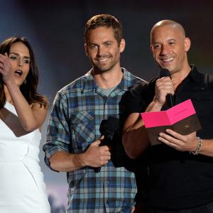 Vin Diesel Jordana Brewster and Paul Walker at event of 2013 MTV Movie Awards 2013