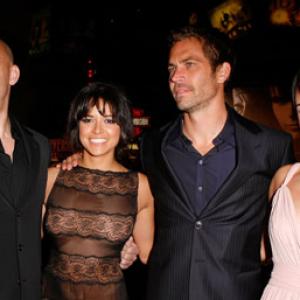Vin Diesel, Jordana Brewster, Michelle Rodriguez and Paul Walker at event of Greiti ir Isiute 4 (2009)