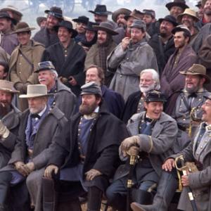 (L-r, front row) BRUCE BOXLEITNER, ROBERT DUVALL, STEPHEN LANG, JEREMY LONDON, BO BRINKMAN, (second row, r-l) SCOTT COOPER, ROYCE APPLEGATE, JOHN CASTLE, PATRICK GORMAN