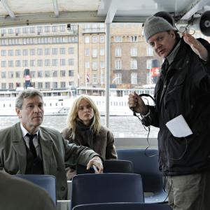 Johan Brisinger directs Tchky Karyo and Izabella Scorupco on the set of NGLAVAKT Among Us