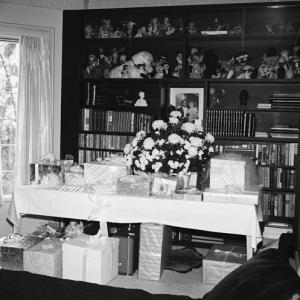 The gift table at Sammy Davis Jr.'s wedding to May Britt 11-13-1960