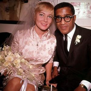 Sammy Davis Jr and May Britt on their wedding day 1960