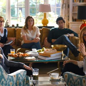 Still of Jane Fonda, Connie Britton, Tina Fey, Kathryn Hahn and Adam Driver in This Is Where I Leave You (2014)