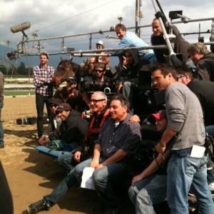 LUCK crew & Henry Bronchtein on the Camera Car - Santa Anita