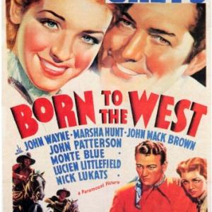 John Wayne Johnny Mack Brown and Marsha Hunt in Born to the West 1937