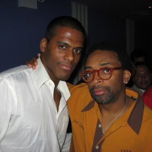Spike Lee and Jonnie Brown July 2005 Inside Man party