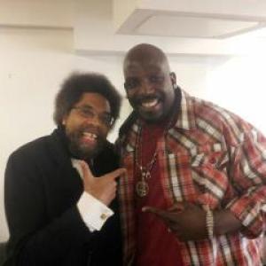 Dr. Cornel West on the set of 30 Rock with Kevin 'Dot Com' Brown filming an episode for the sixth season.