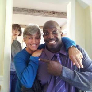 On the set of This Shining Night  Eric Roberts and Kevin Dot Com Brown