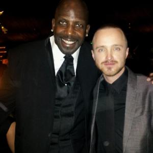 Aaron Paul of Breaking Bad with Kevin 'Dot Com' Brown at the 18th Annual SAG Awards