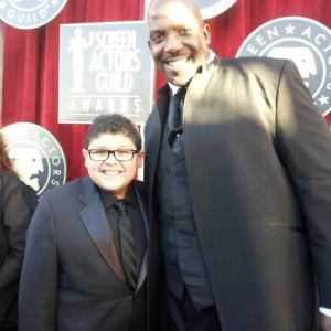 Rico Rodriguez of Modern Family with Kevin Dot Com Brown at the 18th Annual SAG Awards