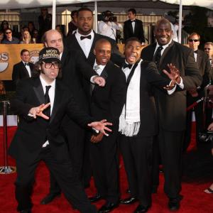 Actors Judah Friedlander, Scott Adsit, Grizz Chapman, Kevin Powell, Tracy Morgan, and Kevin Brown arrives at the 15th Annual Screen Actors Guild Awards held at the Shrine Auditorium on January 25, 2009 in Los Angeles, California. (Photo by Jason Merritt/G