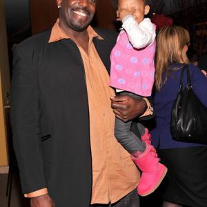 Actor Kevin Brown and god-daughter Eliza attend Rockefeller Center Christmas Tree Lighting Party at Rock Center Cafe on November 30, 2011 in New York City