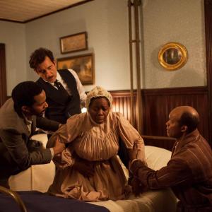 Still of LaTonya Borsay, Leon Addison Brown, Clive Owen and André Holland in The Knick (2014)