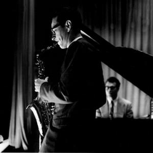 Paul Desmond and Dave Brubeck background 1954 Modern silver gelatin 12x95 signed 750  1978 Bob Willoughby  MPTV