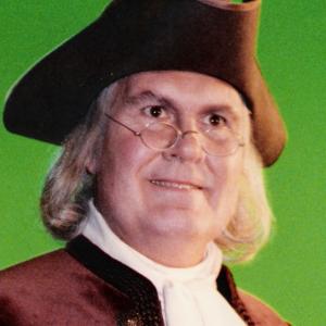 Willard Scott as Ben Franklin makeup and wig styling by Norman Bryn