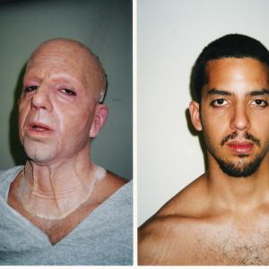 Age transformation with prosthetics for magician David Blaine by Norman Bryn