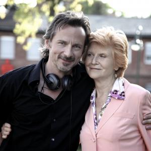 actor/director David C. Bunners and actress Irm Hermann on the set of 