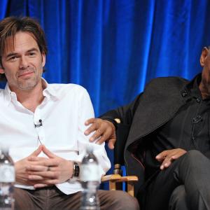 Giancarlo Esposito and Billy Burke at event of Revolution (2012)