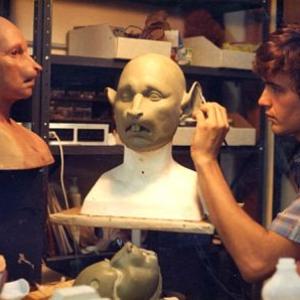 Michael Burnett sculpts a stunt double mask for the film Rat Boy