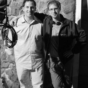 Chet Fenster and director Joshua Butler on the set of Saint Sinner (2002).