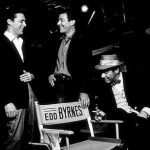 Efrem Zimbalist Jr with Edd Kookie Byrnes and Louis Quinn on the set of 77 Sunset Strip January 15 1961