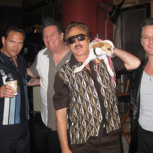 Al Diaz, Mike Starr, Bradley Whitford, and Chris Caldovino on the set of 'The Good Guys