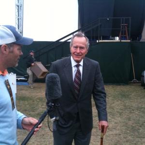 Geoff Callan interviewing Fmr. Pres. George Bush