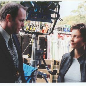 Geoff Callan and Ashley Judd on the set of Twisted shot in San Francisco