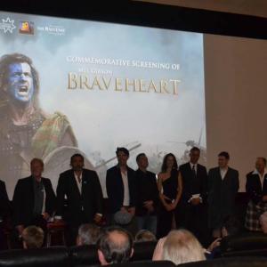Still of Mhairi Calvey with the rest of the cast from Mel Gibsons Braveheart at the premire as part of Edinburgh Film Festival 2014