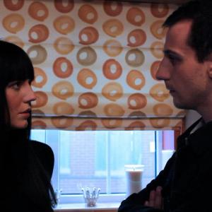 Still of Mhairi Calvey as 'Ruth' and Rick Bithell as 'David' in Jon Rosling's 'Five Pillars' (2013)