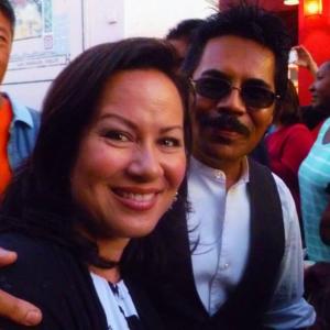 Art Camacho and Shannon Lee at Unveiling of Bruce Lee Statue in Chinatown Los Angeles