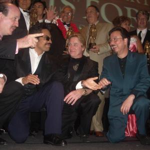 Art Camacho John Corcoran Alan Goldberg and Robert Lee Bruce Lees brother being honored at Martial Arts History museum ceremony by Museum founder Michael Matsuda