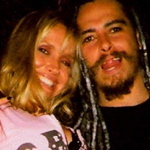 Karen Campbell and James Munky Shaffer Korn backstage  MTV event